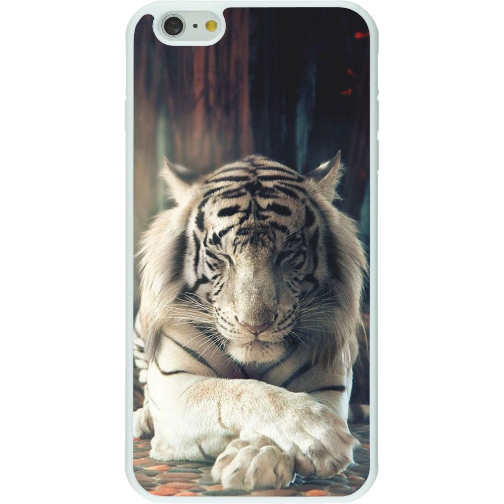 Hülle iPhone 6 Plus / 6s Plus - Silikon weiss Zen Tiger