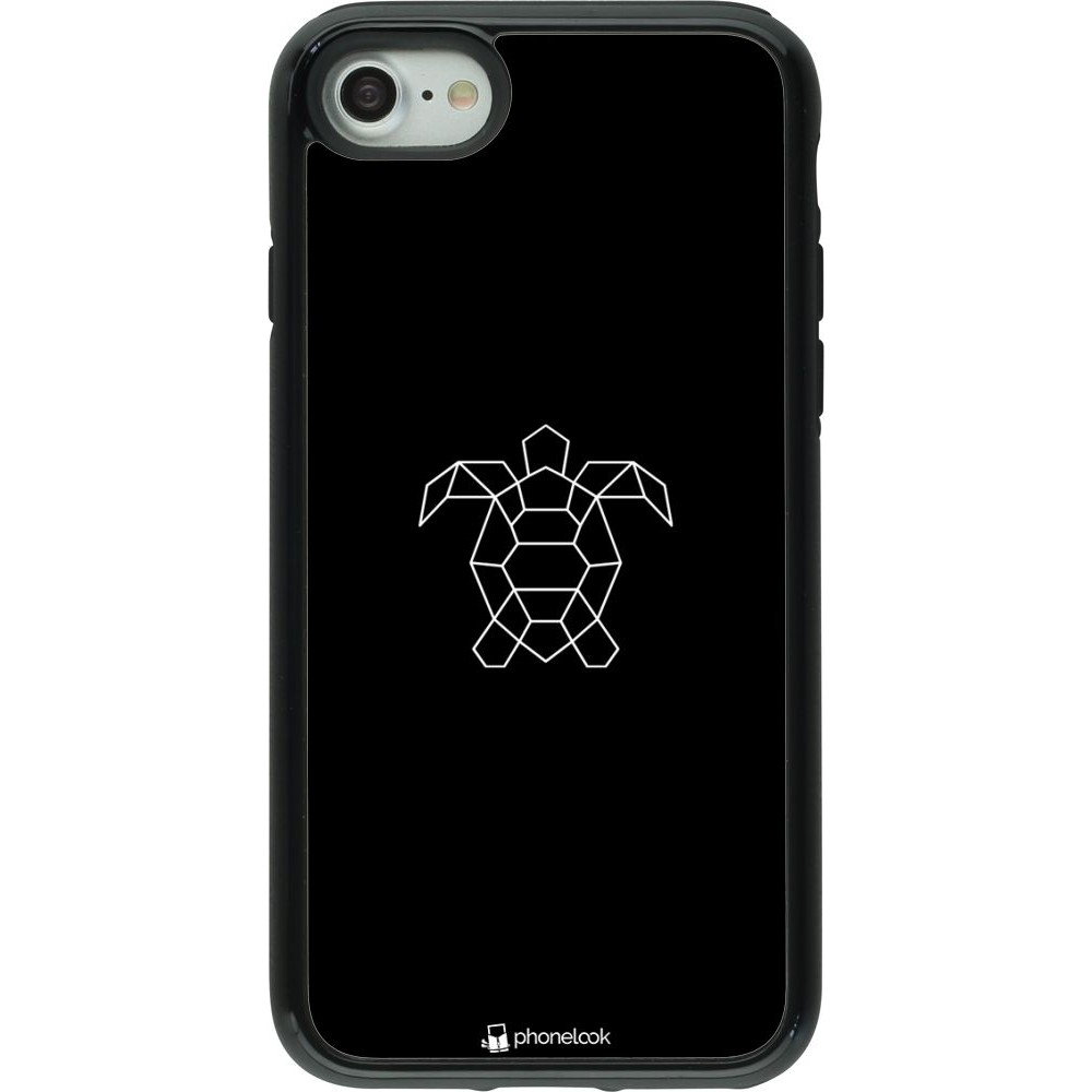 Coque iPhone 7 / 8 / SE (2020, 2022) - Hybrid Armor noir Turtles lines on black