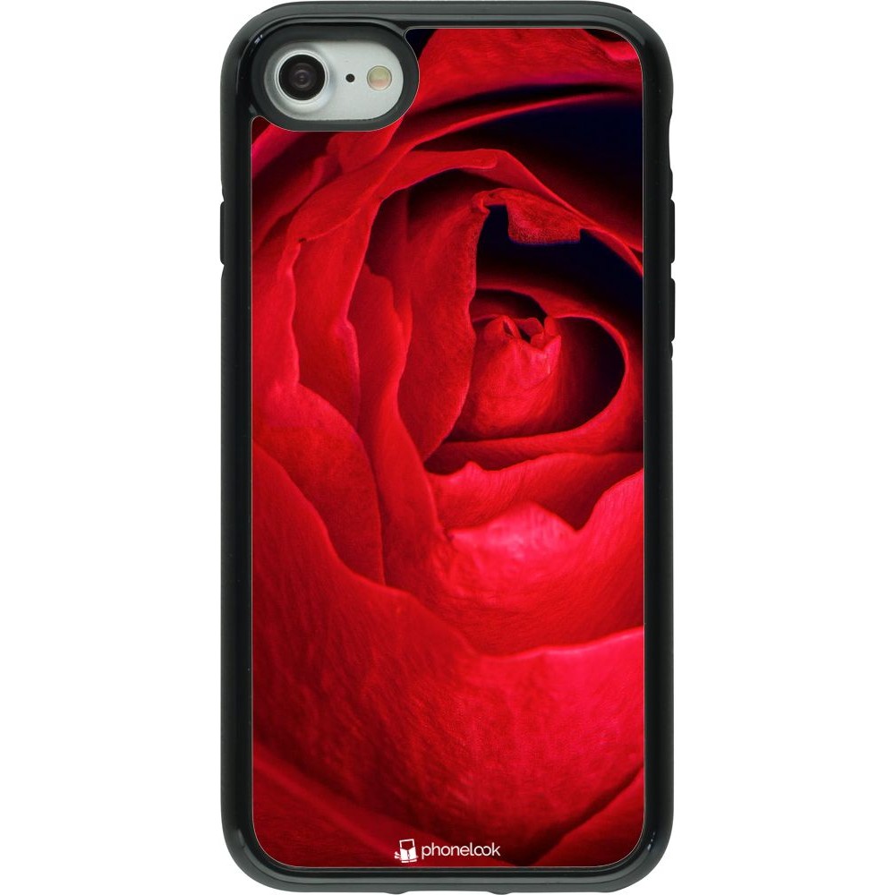 Coque iPhone 7 / 8 / SE (2020, 2022) - Hybrid Armor noir Valentine 2022 Rose