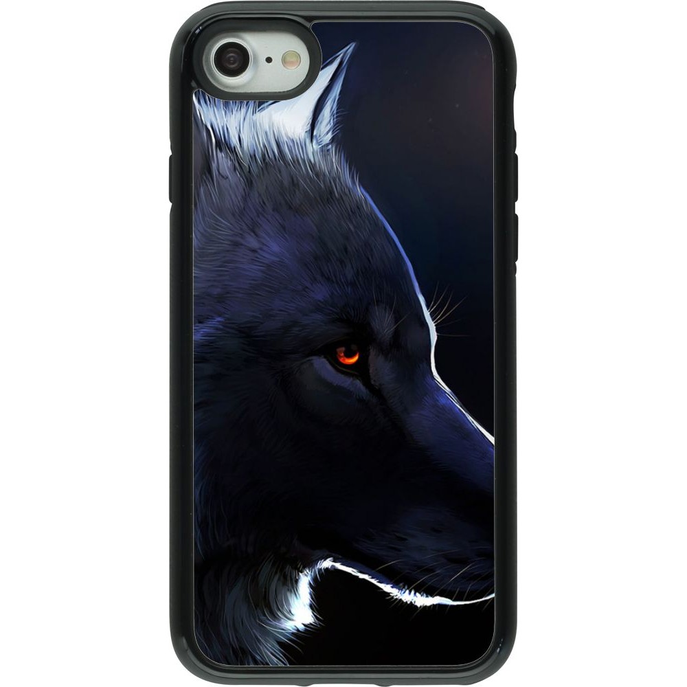 Hülle iPhone 7 / 8 / SE (2020, 2022) - Hybrid Armor schwarz Wolf Shape