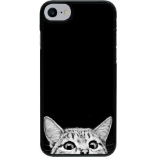 Coque iPhone 7 / 8 / SE (2020, 2022) - Cat Looking Up Black