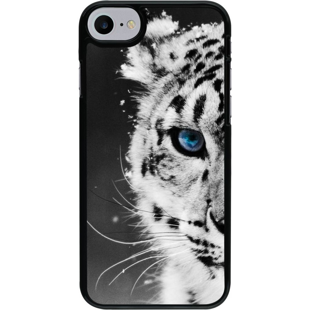 Coque iPhone 7 / 8 / SE (2020, 2022) - White tiger blue eye