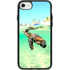 Coque iPhone 7 / 8 / SE (2020, 2022) - Silicone rigide noir Turtle Underwater