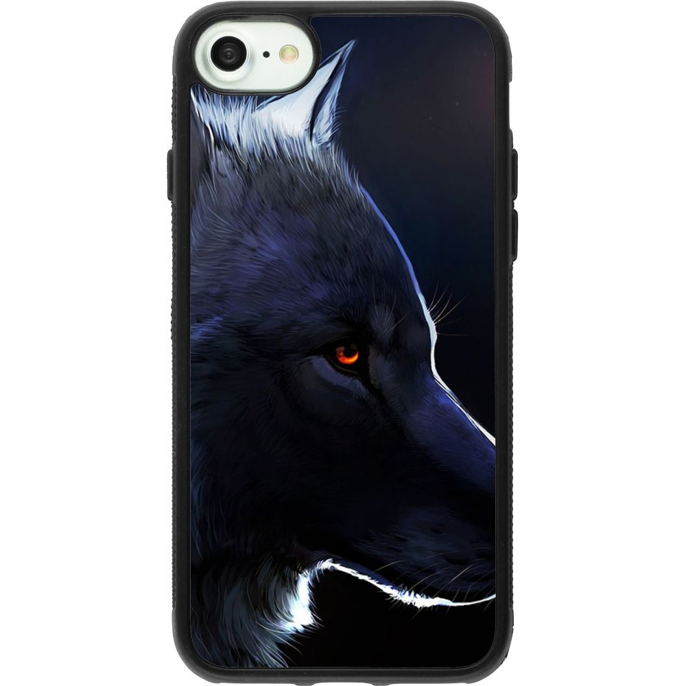 Hülle iPhone 7 / 8 / SE (2020, 2022) - Silikon schwarz Wolf Shape
