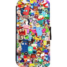 Coque iPhone 7 / 8 / SE (2020, 2022) - Wallet noir Mixed cartoons