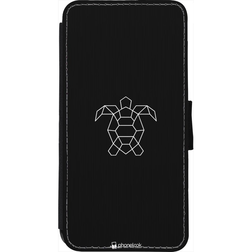 Coque iPhone 7 / 8 / SE (2020, 2022) - Wallet noir Turtles lines on black