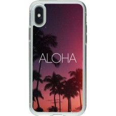 Coque iPhone X / Xs - Gel transparent Aloha Sunset Palms