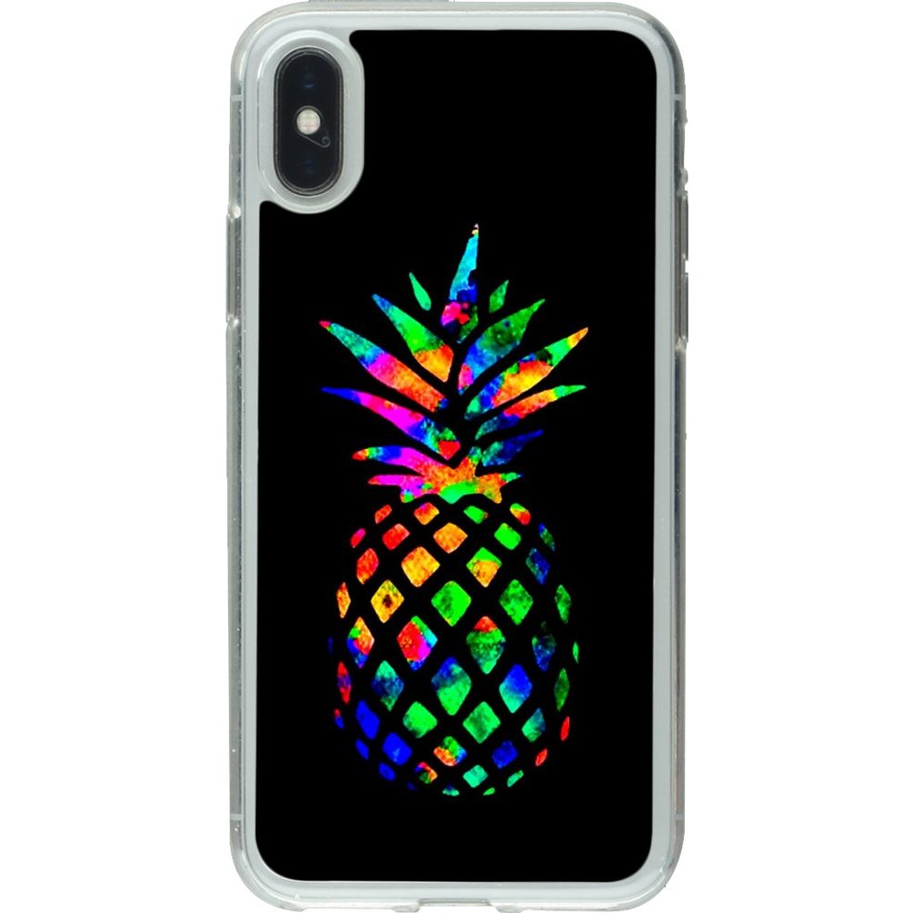Coque iPhone X / Xs - Gel transparent Ananas Multi-colors