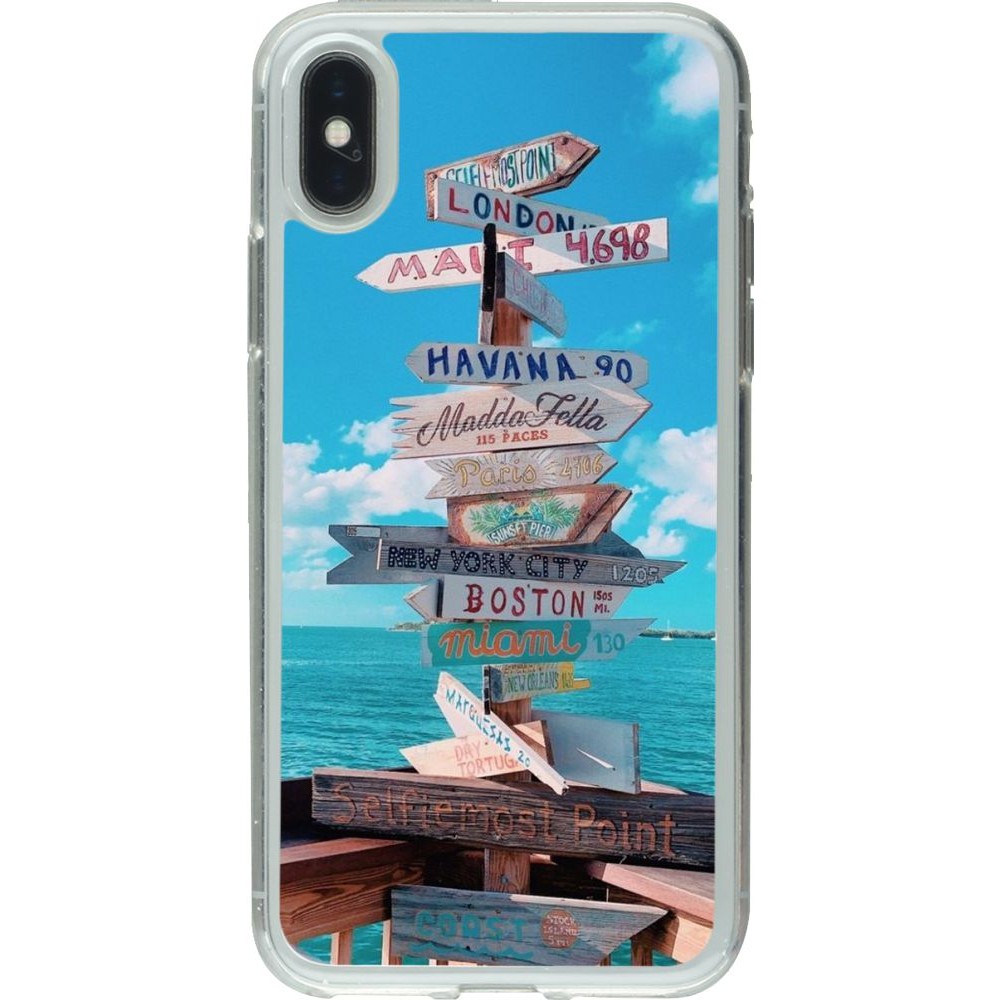 Coque iPhone X / Xs - Gel transparent Cool Cities Directions