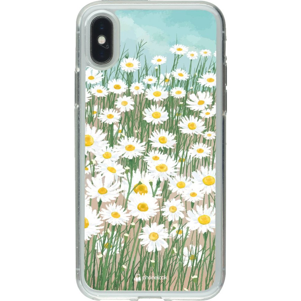 Coque iPhone X / Xs - Gel transparent Flower Field Art