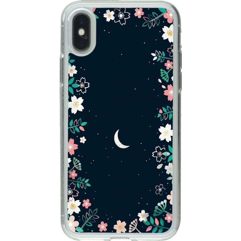 Coque iPhone X / Xs - Gel transparent Flowers space