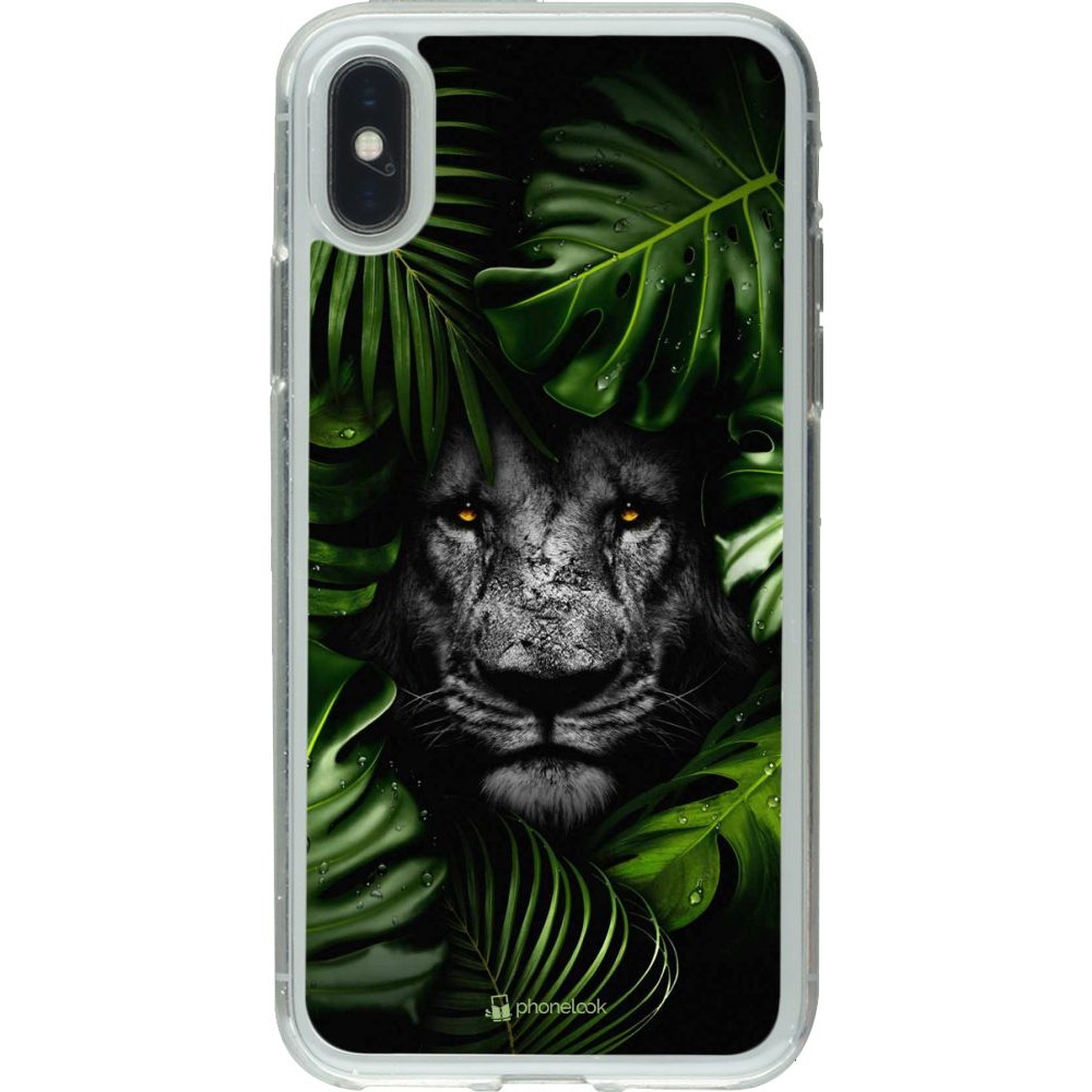Coque iPhone X / Xs - Gel transparent Forest Lion
