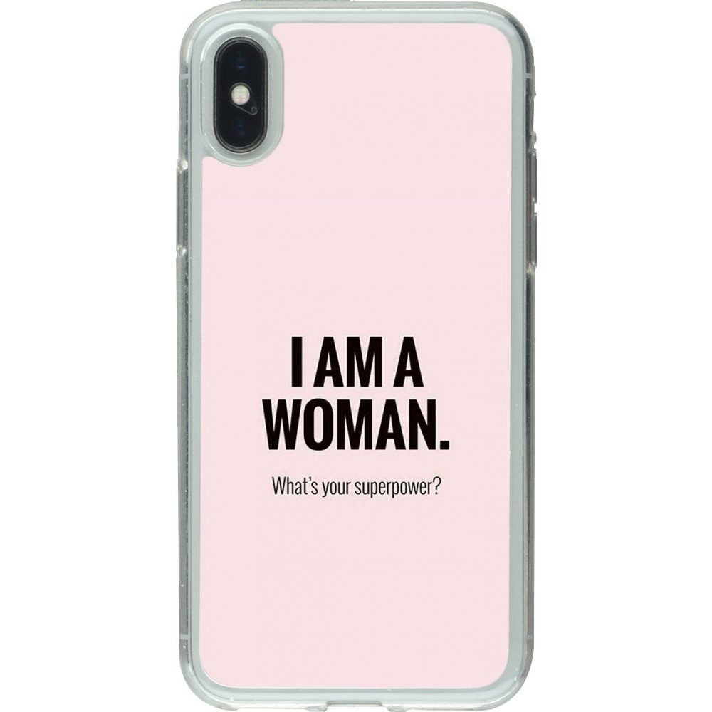 Coque iPhone X / Xs - Gel transparent I am a woman