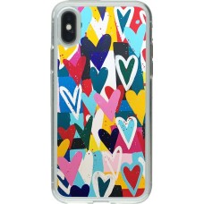 Coque iPhone X / Xs - Gel transparent Joyful Hearts