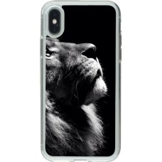 Coque iPhone X / Xs - Gel transparent Lion looking up