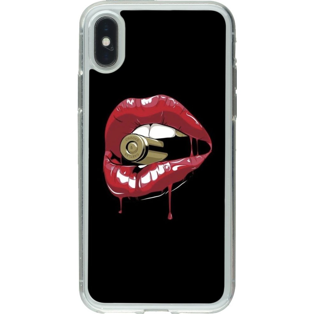 Coque iPhone X / Xs - Gel transparent Lips bullet