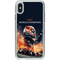 Coque iPhone X / Xs - Gel transparent Max Verstappen 2021 World Champion