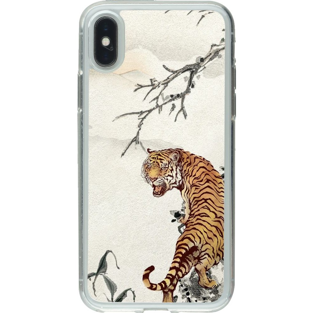 Coque iPhone X / Xs - Gel transparent Roaring Tiger