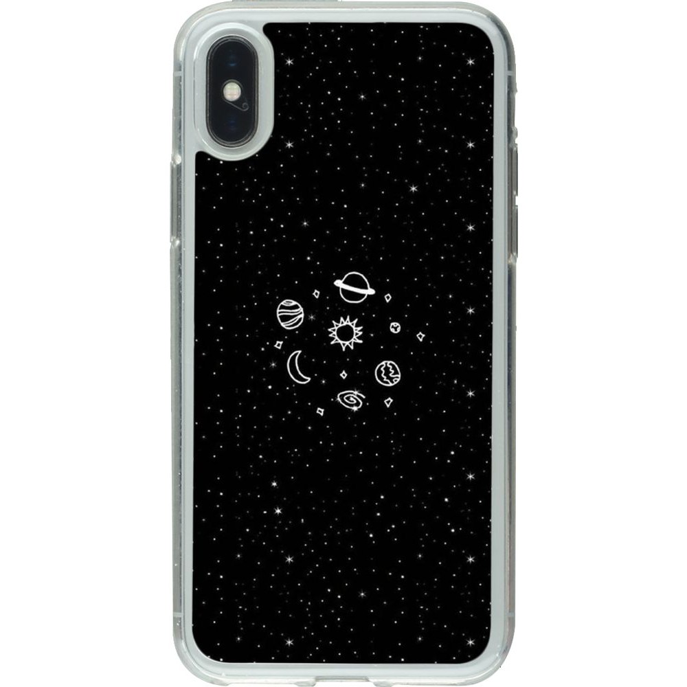 Coque iPhone X / Xs - Gel transparent Space Doodle