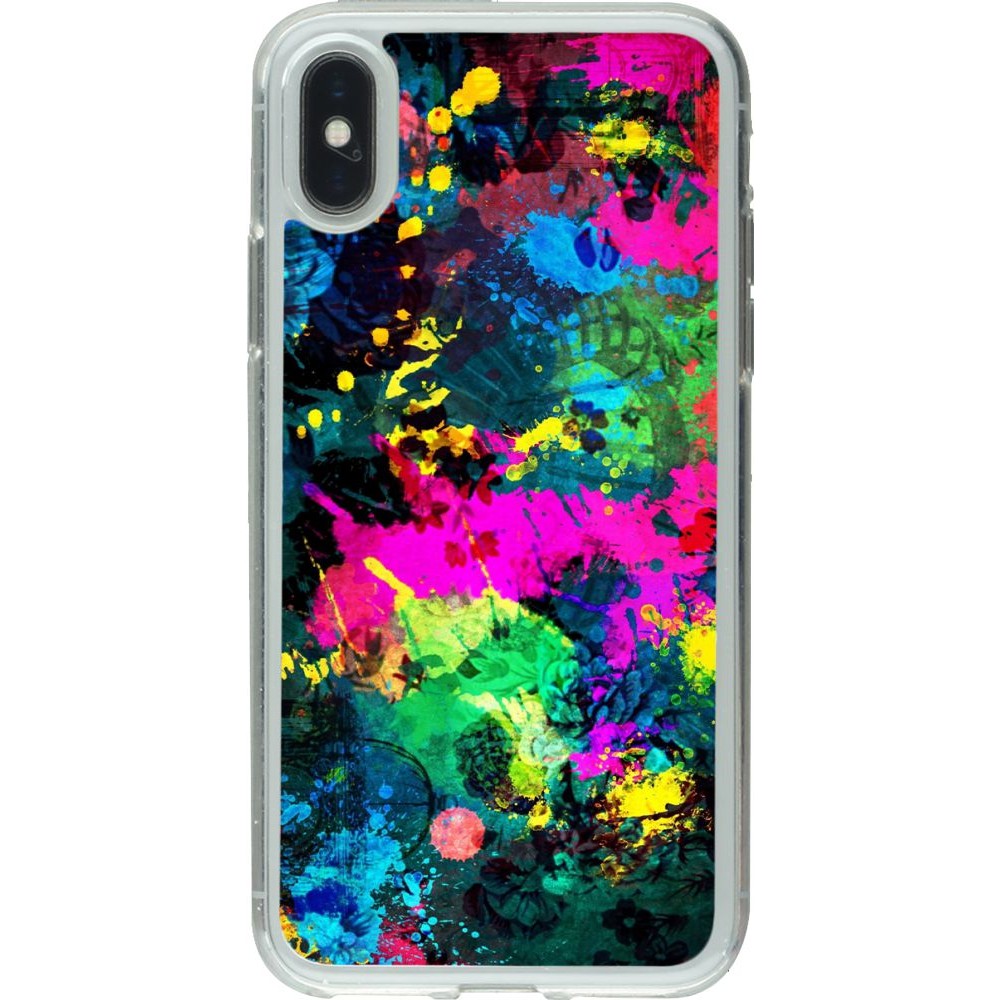 Coque iPhone X / Xs - Gel transparent splash paint