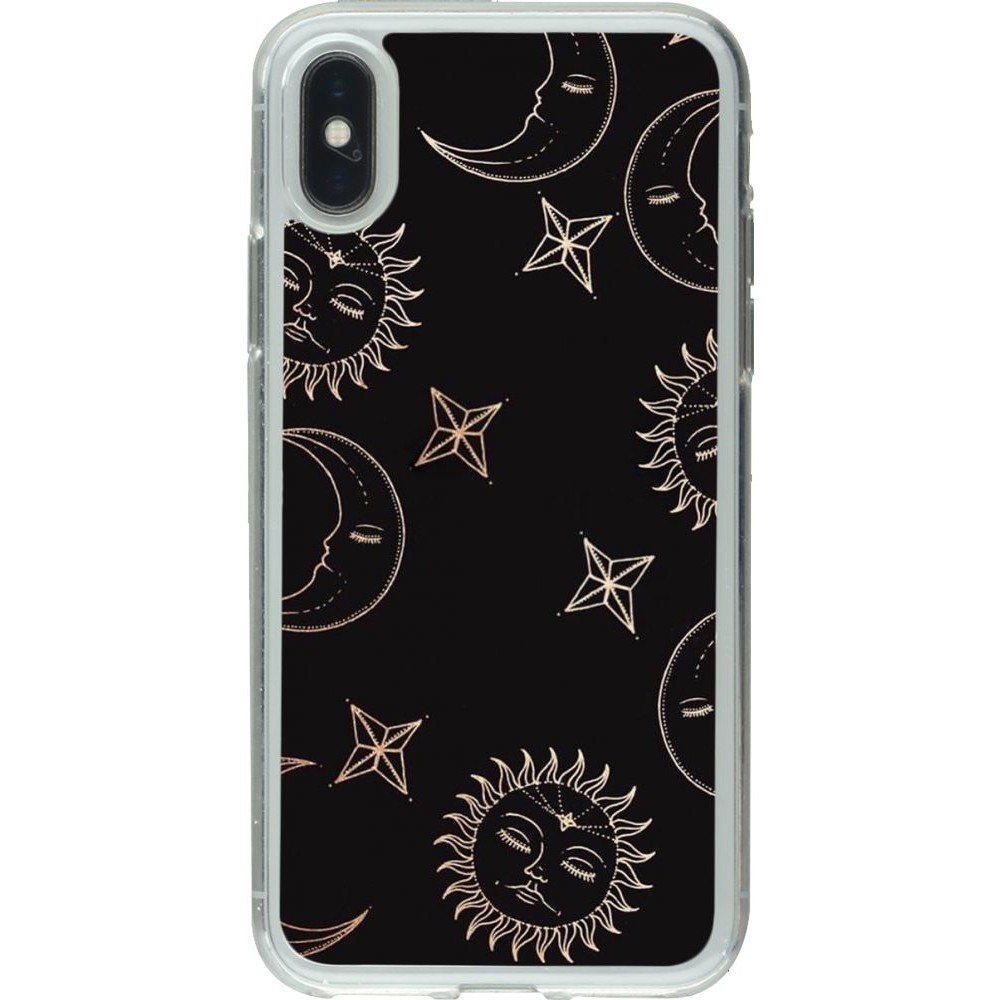 Coque iPhone X / Xs - Gel transparent Suns and Moons