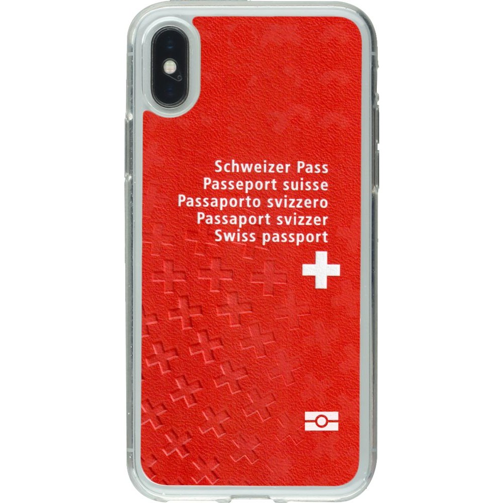 Coque iPhone X / Xs - Gel transparent Swiss Passport