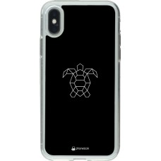 Coque iPhone X / Xs - Gel transparent Turtles lines on black