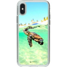 Hülle iPhone X / Xs - Gummi transparent Turtle Underwater
