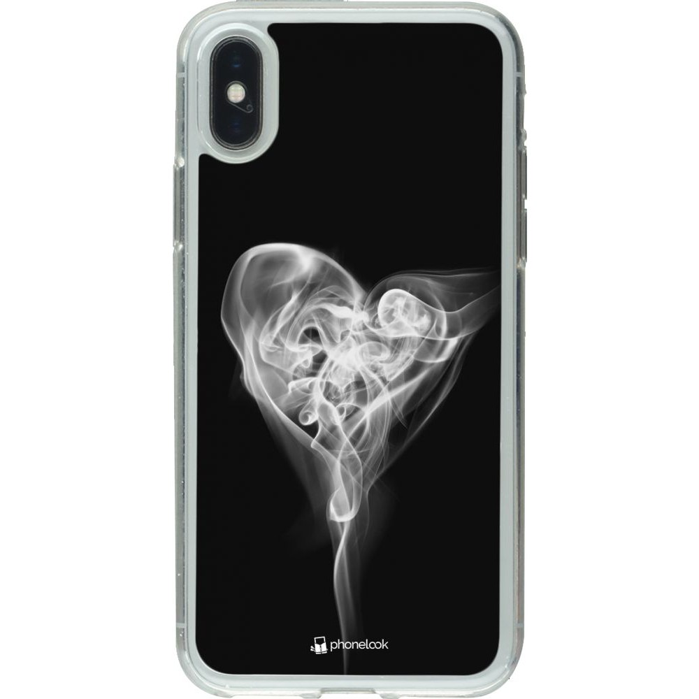 Coque iPhone X / Xs - Gel transparent Valentine 2022 Black Smoke