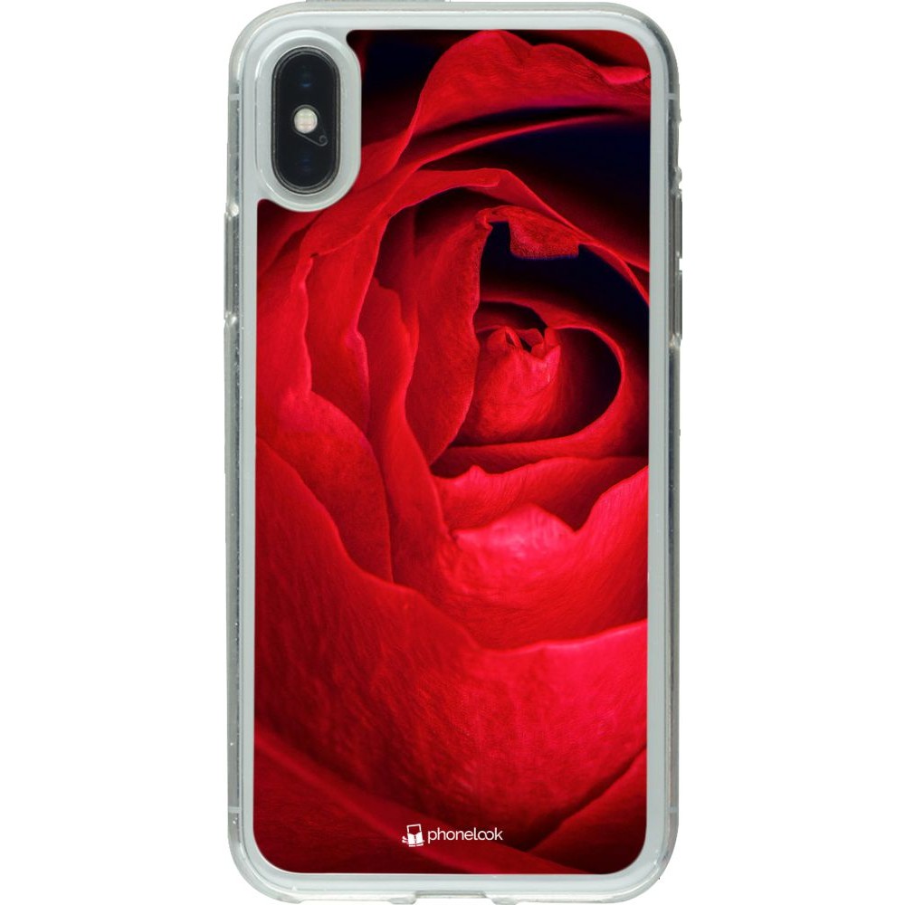 Coque iPhone X / Xs - Gel transparent Valentine 2022 Rose