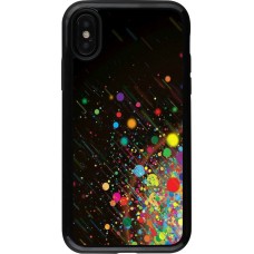 Coque iPhone X / Xs - Hybrid Armor noir Abstract bubule lines