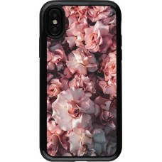 Coque iPhone X / Xs - Hybrid Armor noir Beautiful Roses