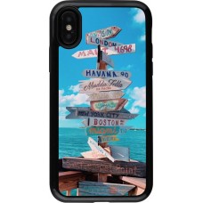 Coque iPhone X / Xs - Hybrid Armor noir Cool Cities Directions