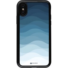 Coque iPhone X / Xs - Hybrid Armor noir Flat Blue Waves