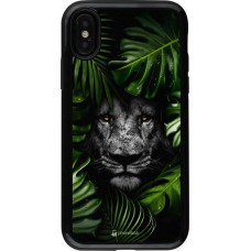 Coque iPhone X / Xs - Hybrid Armor noir Forest Lion