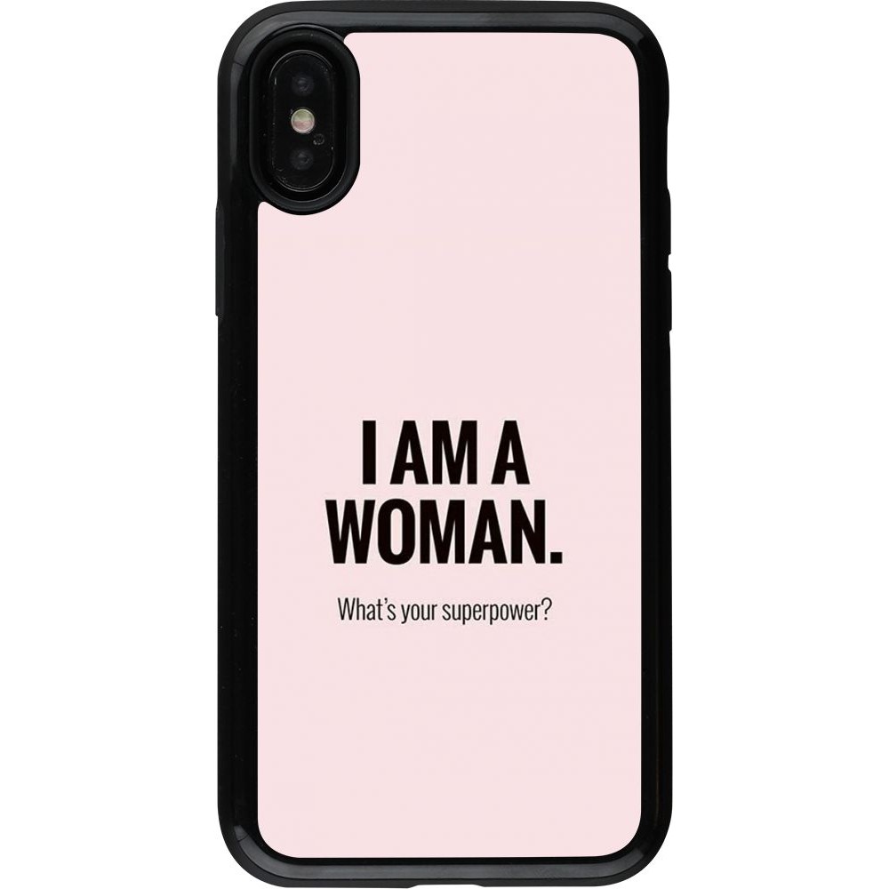 Coque iPhone X / Xs - Hybrid Armor noir I am a woman