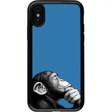 Coque iPhone X / Xs - Hybrid Armor noir Monkey Pop Art