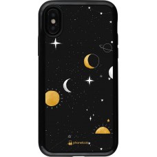 Coque iPhone X / Xs - Hybrid Arm- Or noir Space Vect- Or