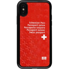 Coque iPhone X / Xs - Hybrid Armor noir Swiss Passport