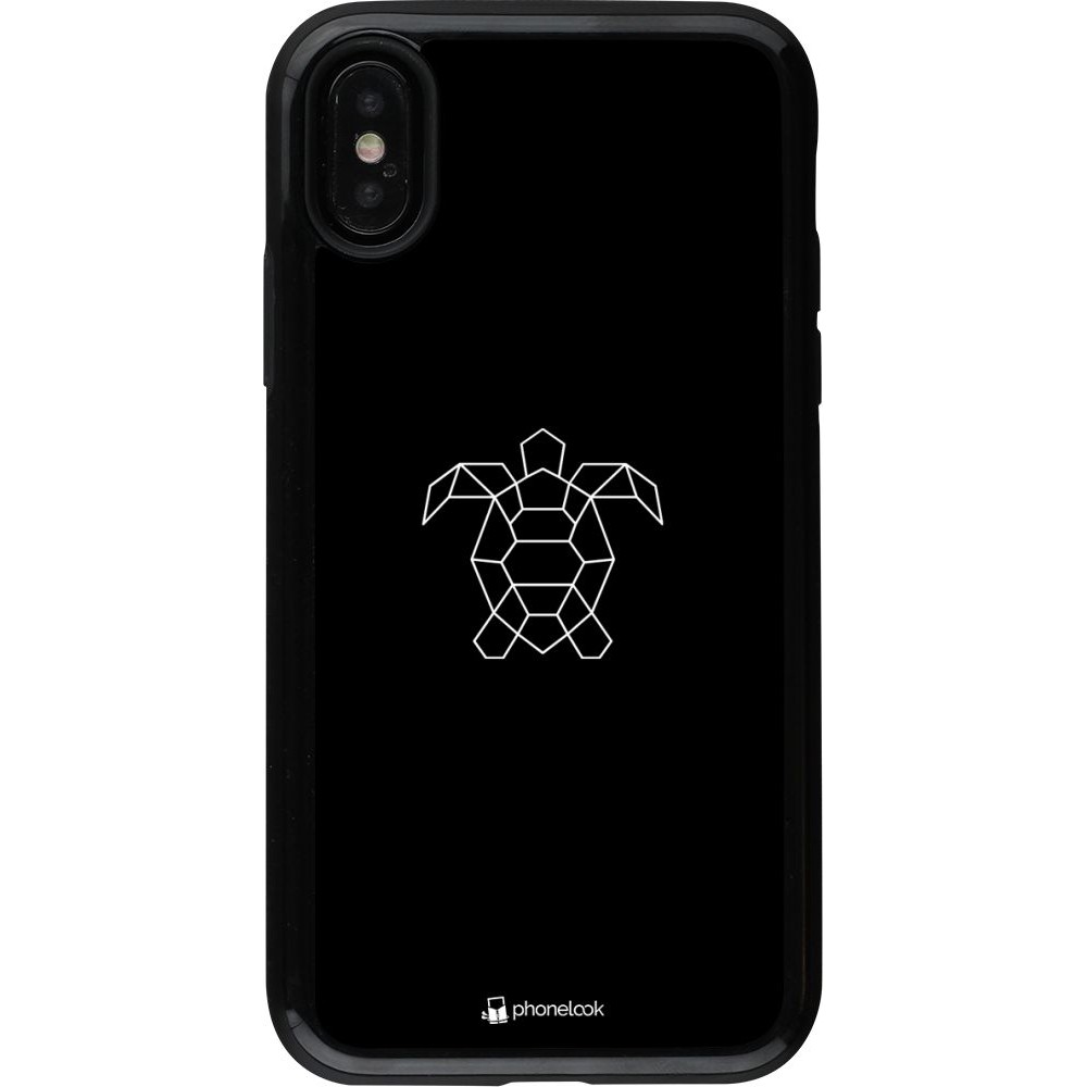 Hülle iPhone X / Xs - Hybrid Armor schwarz Turtles lines on black