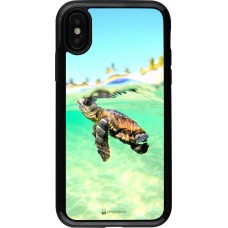 Coque iPhone X / Xs - Hybrid Armor noir Turtle Underwater