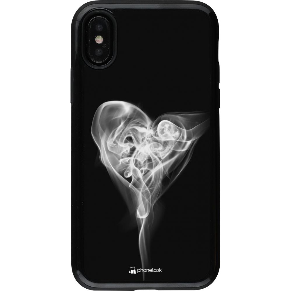 Coque iPhone X / Xs - Hybrid Armor noir Valentine 2022 Black Smoke