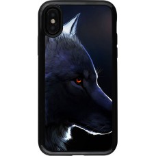 Coque iPhone X / Xs - Hybrid Armor noir Wolf Shape