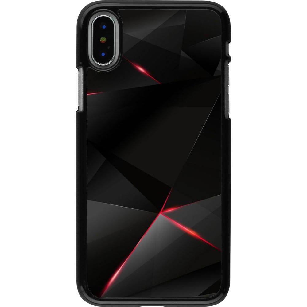 Coque iPhone X / Xs - Black Red Lines