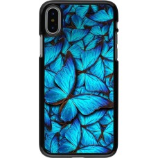 Coque iPhone X / Xs - Papillon - Bleu