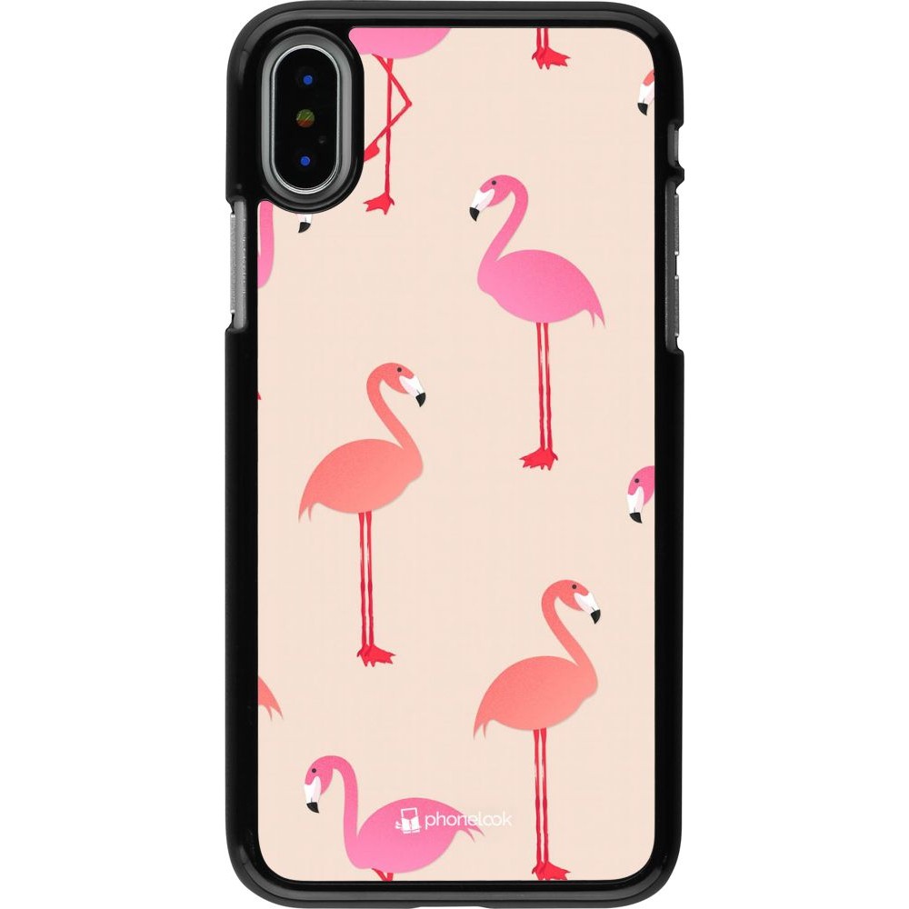 Coque iPhone X / Xs - Pink Flamingos Pattern