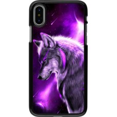 Coque iPhone X / Xs - Purple Sky Wolf