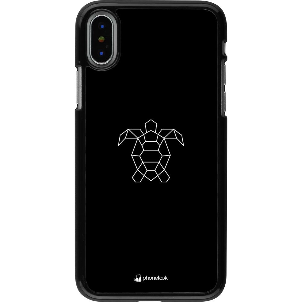 Coque iPhone X / Xs - Turtles lines on black