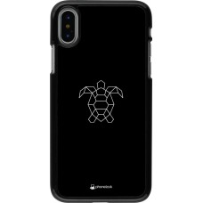 Hülle iPhone X / Xs - Turtles lines on black
