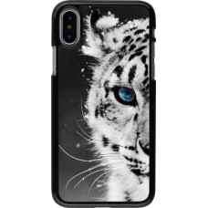 Coque iPhone X / Xs - White tiger blue eye